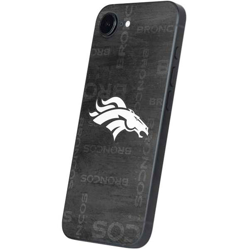 NFL Denver Broncos Black & White iPhone 16e Skin